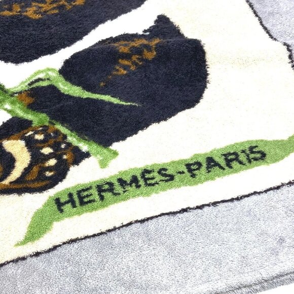 HERMES Panda Beach towel bath towel cotton gray - Picture 6 of 10